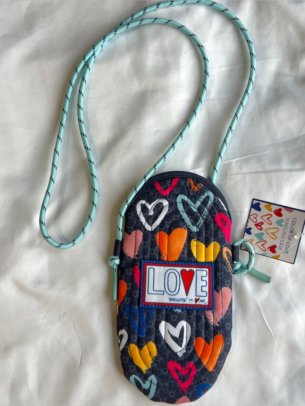 Brighton Color of Love Heart Sunglass Case Crossbody NWT